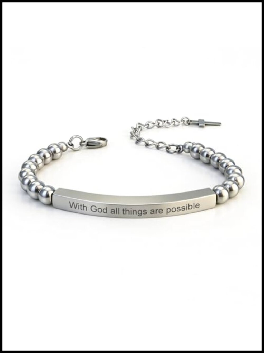 Stainless Steel Inspirational Cross Bracelet Christian Bible Verse Jewelry